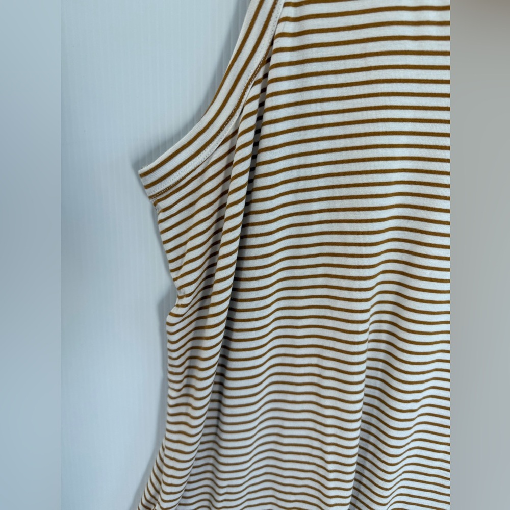 Old Navy Tan Striped Ribbed Luxe Tank - Picture 4 of 7